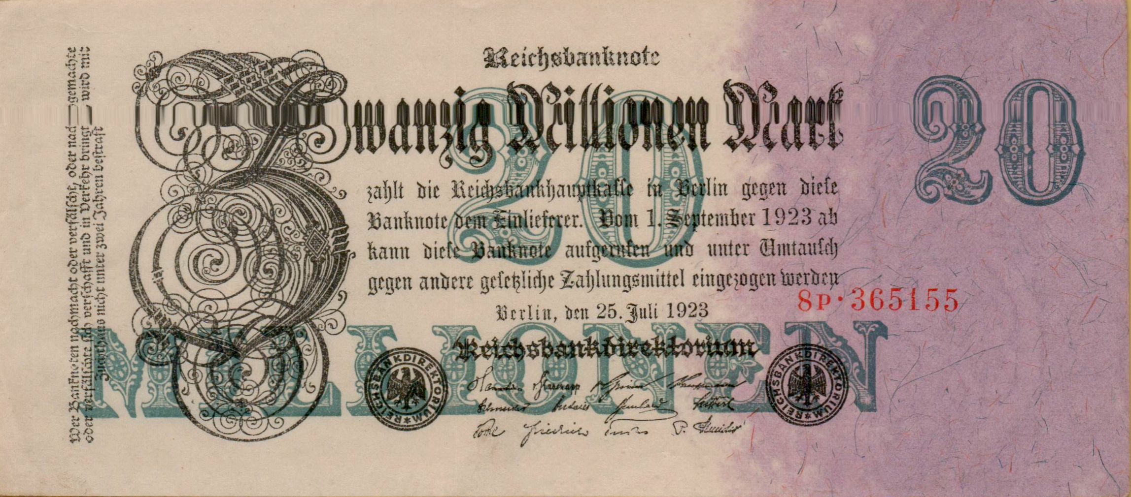 Germany 20000000 1923 aUNC P-97/a